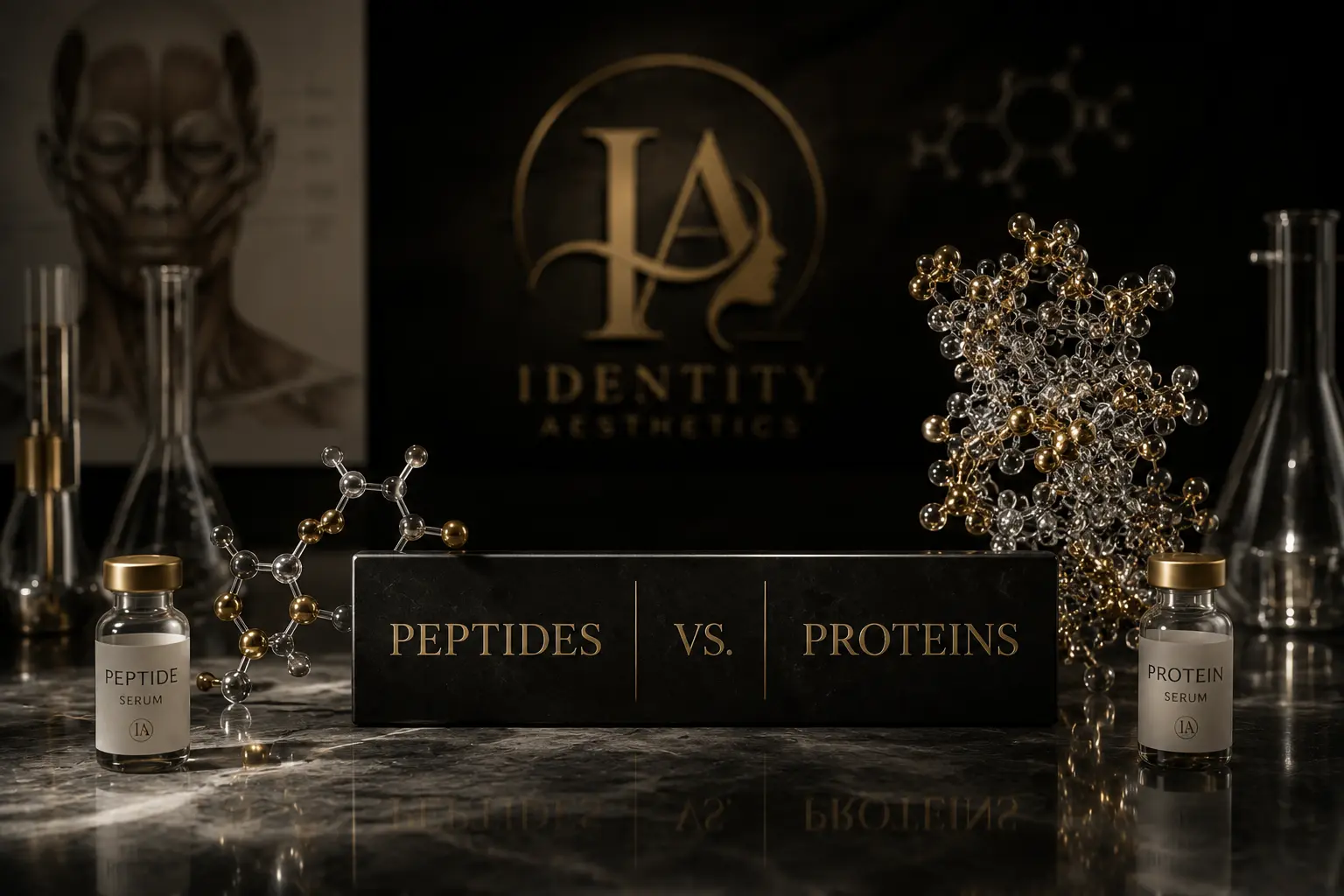Identity Aesthetics visual comparison of peptide and protein molecular structures