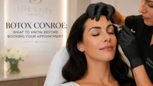 Botox Conroe Texas consultation and treatment appointment at a luxury medical aesthetics clinic