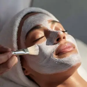 Med spa in Conroe professional facial mask treatment for skin rejuvenation