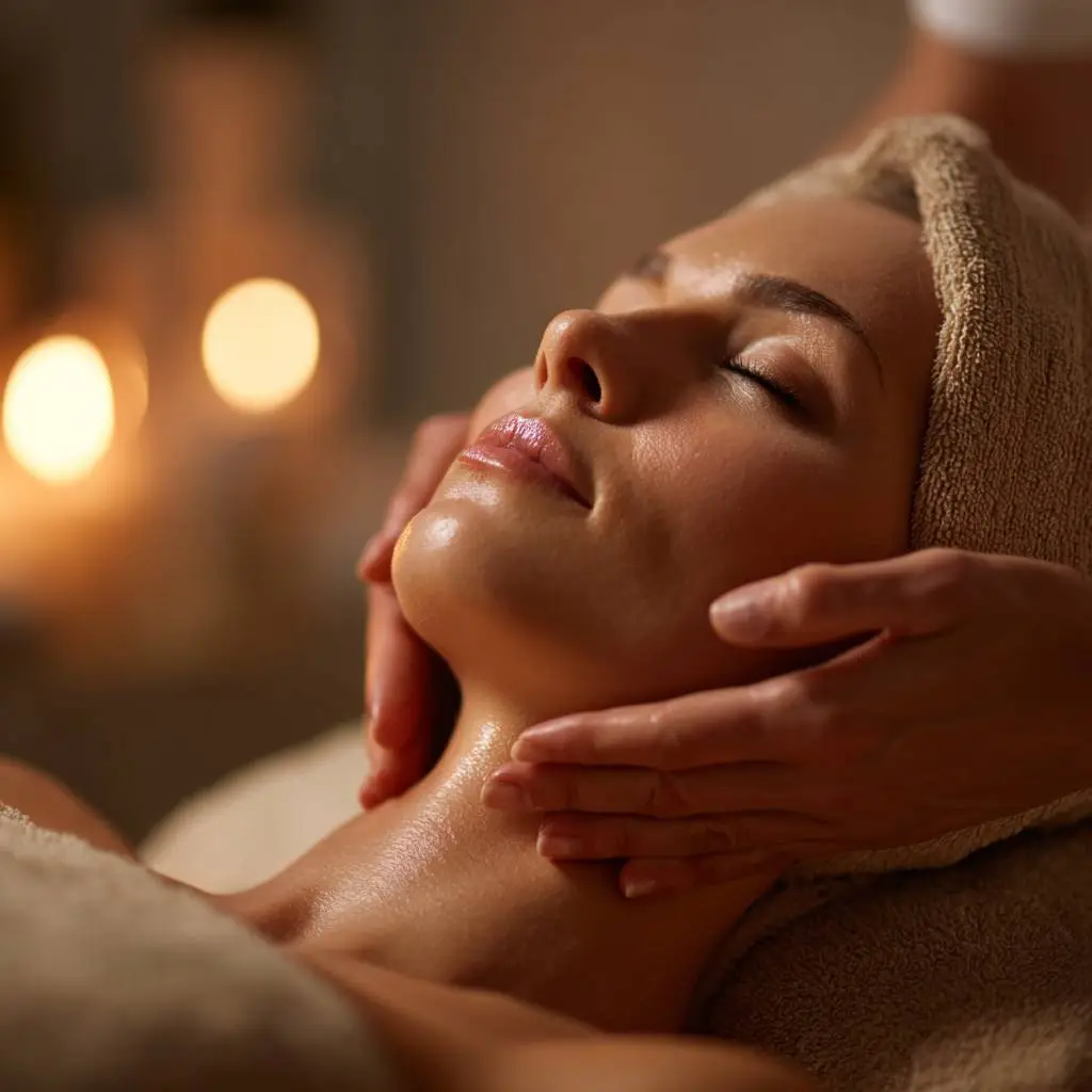 Med spa services Conroe luxury facial treatment promoting relaxation and skin wellness