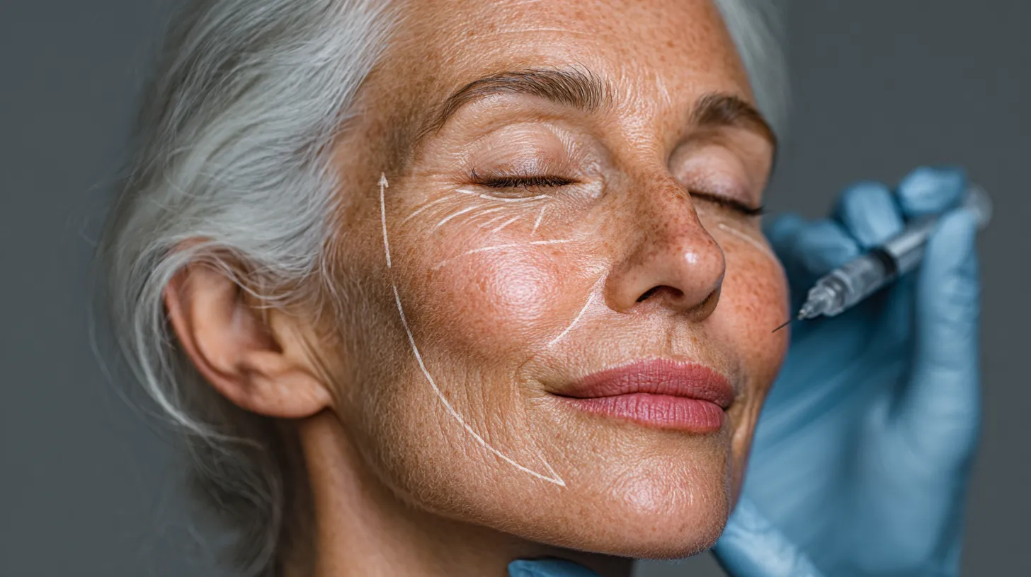 Injectable facial rejuvenation treatment consultation for mature skin at a Conroe med spa