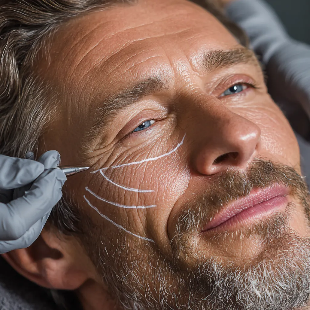 Men's skin tightening and facial rejuvenation consultation at a Conroe med spa