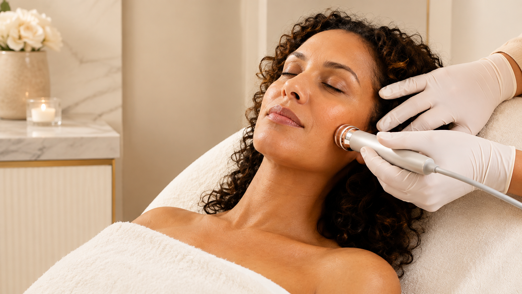 Aesthetic skin treatment performed by an Identity Aesthetics professional