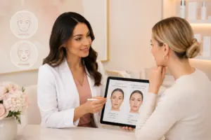 Botox vs dermal fillers consultation in Conroe discussing personalized aesthetic treatment options