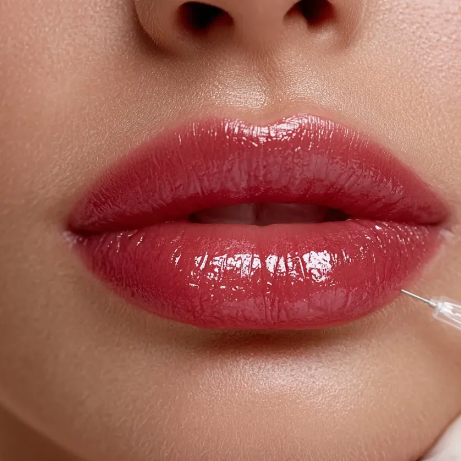 Lip filler treatment and dermal filler consultation at a Conroe med spa